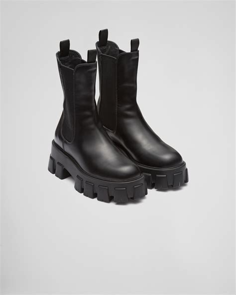 prada monolith brushed leather boots|prada monolith boots women's.